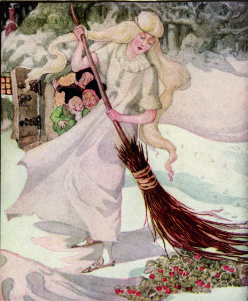 Illustration von Anne Anderson zu dem Märchen Die drei Männlein im Walde