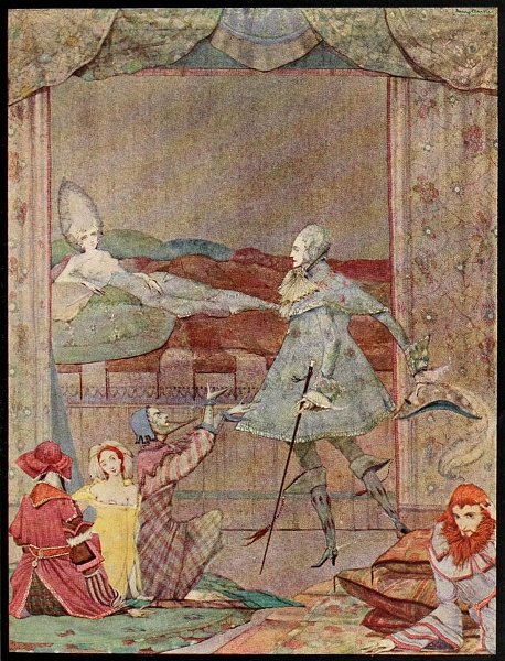 Illustration von Harry Clarke zu dem Märchen Die schlafende Schöne im Wald von Charles Perrault. 